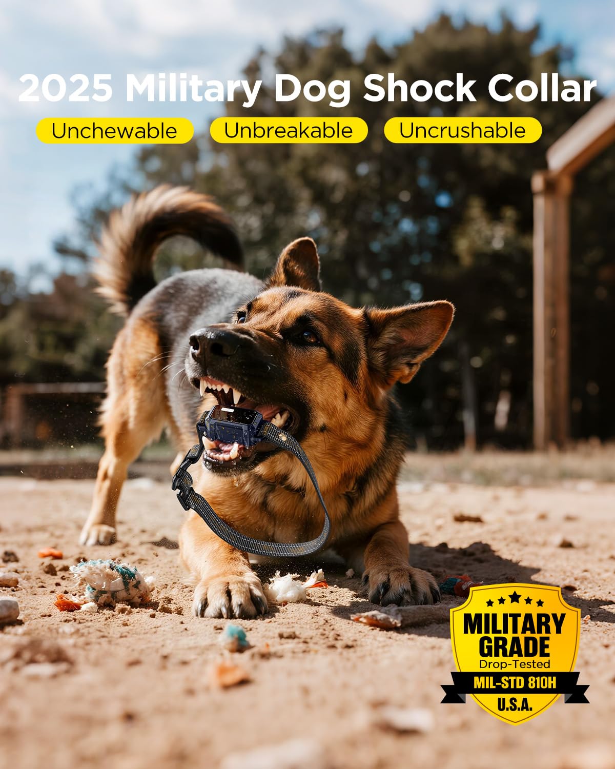 BLACKDOG Military Dog Shock Collar – 4200ft Range, 4 Modes, IP67 Waterproof