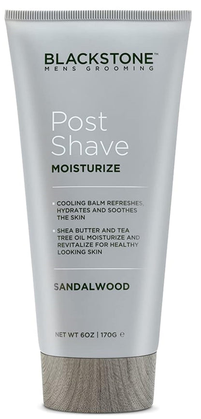 Blackstone Men's Post Shave Moisturizer with Tea Tree Oil & Shea Butter | Cooling Sandalwood Balm 6 oz