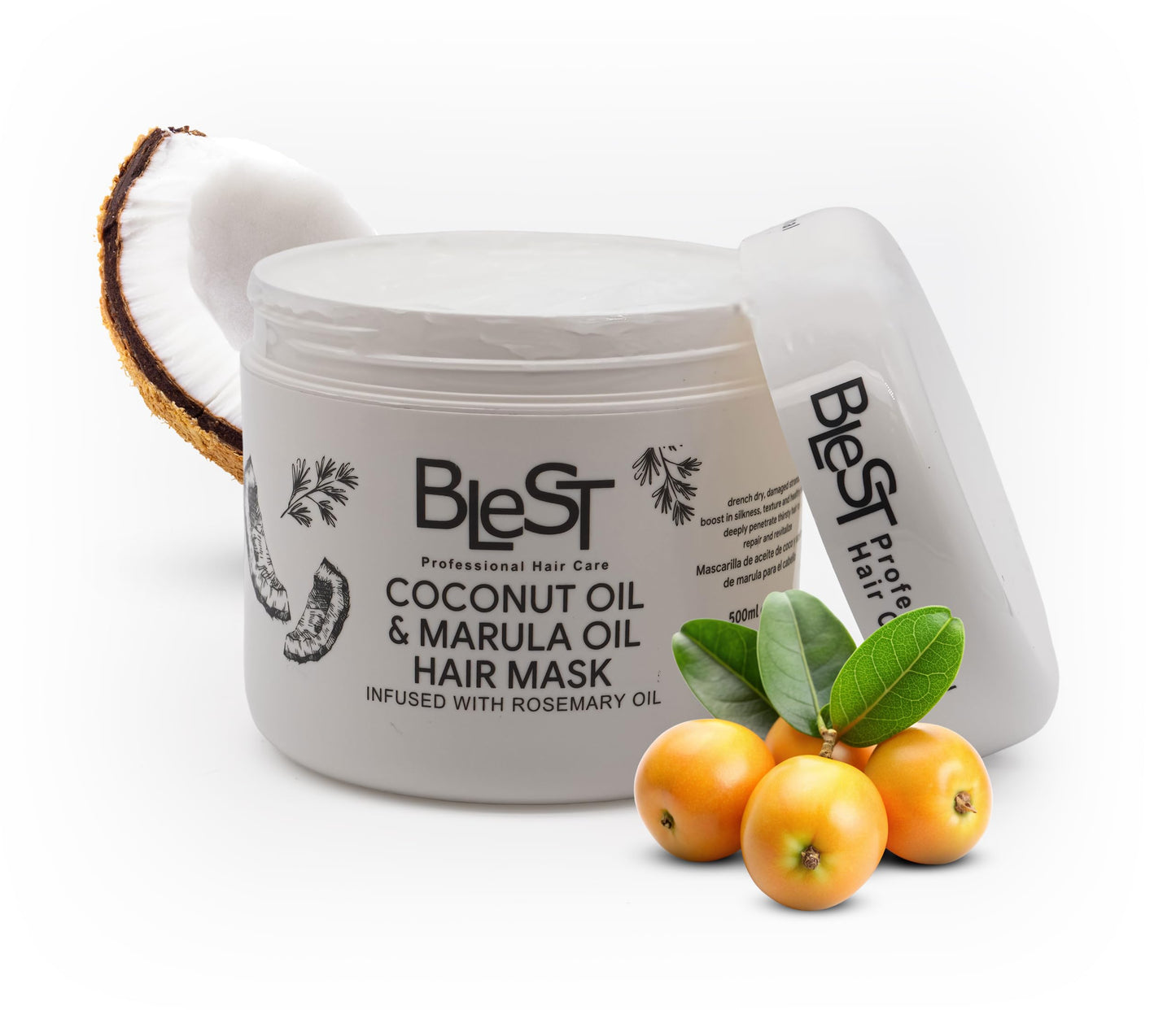 BLEST PROFESSIONAL HAIR CARE MASK for Dry, Damaged, or Frizzy Hair – Deep Repair, Shine & Smoothness – Vegan Hair Treatment 500 ml