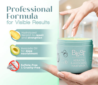 BLEST PROFESSIONAL HAIR CARE MASK – Deep Repair for Dry, Damaged or Frizzy Hair (500 ml)