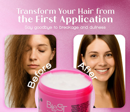BLEST PROFESSIONAL HAIR CARE MASK for Dry, Damaged, or Frizzy Hair – Deep Repair, Shine & Smoothness – 500 ml