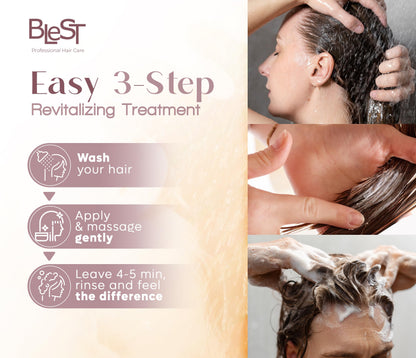 BLEST Professional Hair Care Mask – Deep Repair for Dry, Damaged or Frizzy Hair (500 ml) | Vegan