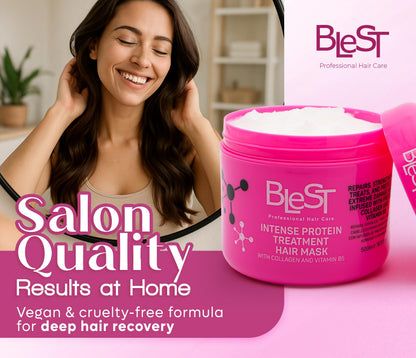 BLEST PROFESSIONAL HAIR CARE MASK for Dry, Damaged, or Frizzy Hair – Deep Repair, Shine & Smoothness – 500 ml