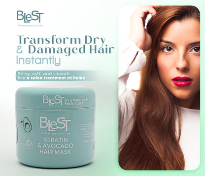BLEST PROFESSIONAL HAIR CARE MASK – Deep Repair for Dry, Damaged or Frizzy Hair (500 ml)