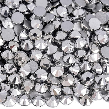 Blinginbox Flatback Rhinestones Bulk – 14,400 Crystal Glass, SS10 2.7–2.9mm (Mine Silver)