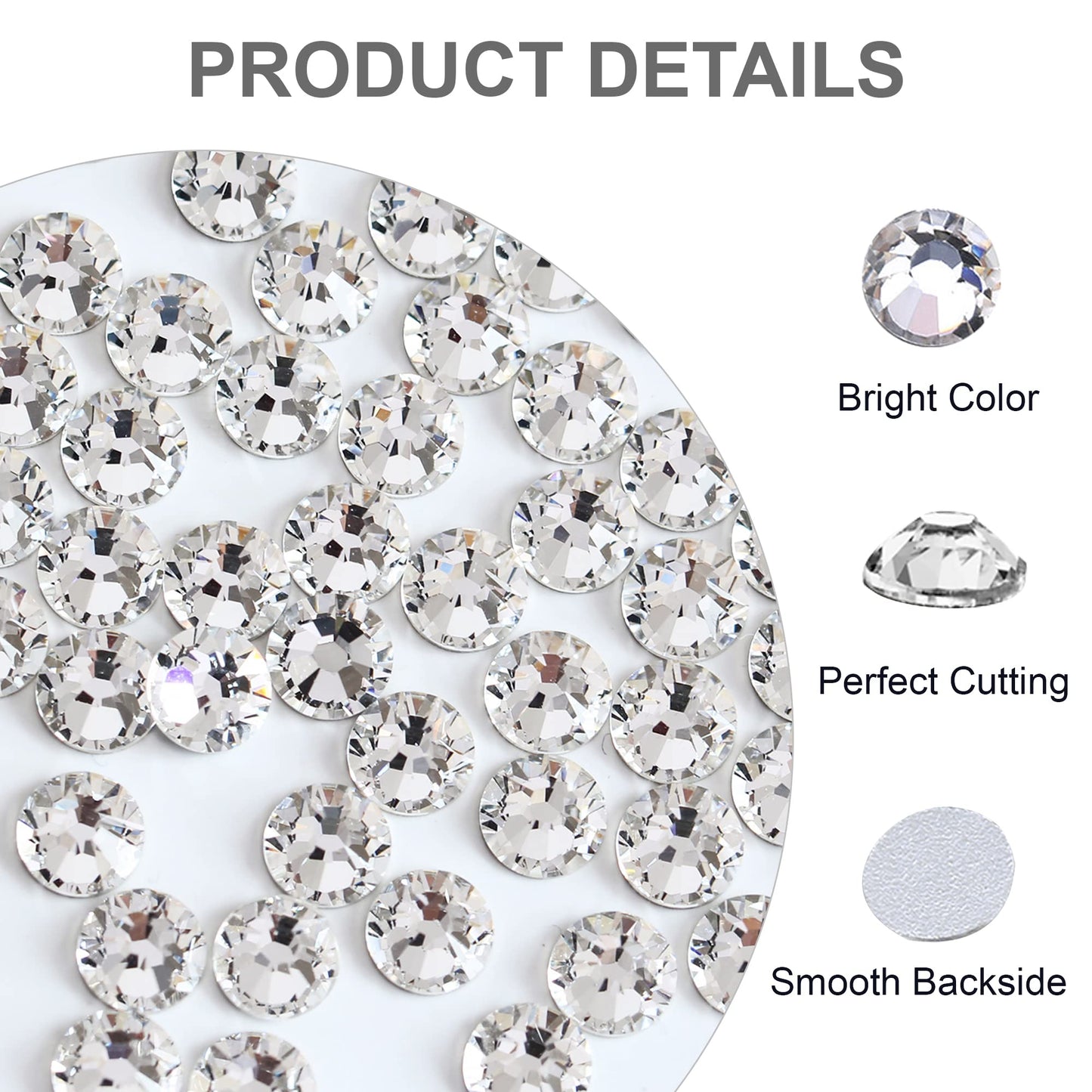 Blinginbox Flatback Rhinestones Bulk – 2880 Crystal Glass SS30 6.4-6.6mm for Crafts