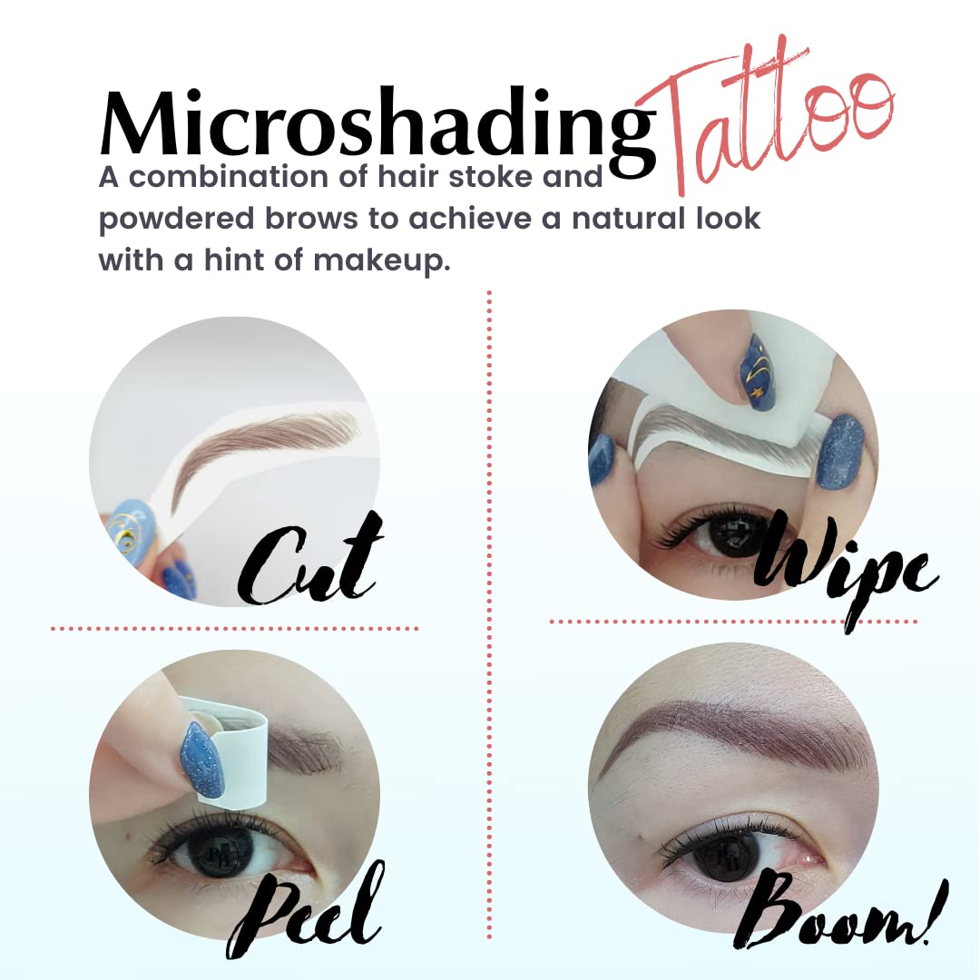 Bliss and Beyond USA | Waterproof Eyebrow Tattoo Stickers | Real Hair Stroke Look (New Miami, Dark Brown)