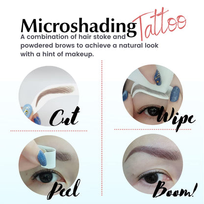 Bliss and Beyond USA | Waterproof Eyebrow Tattoo Stickers | Real Hair Stroke Look (New Miami, Dark Brown)