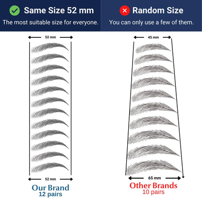 Bliss and Beyond USA | Waterproof Eyebrow Tattoo Stickers | Real Hair Stroke Look (New Miami, Dark Brown)