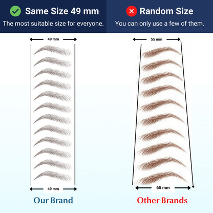 Bliss and Beyond USA | 2 Sheets Natural-Looking Eyebrow Tattoo Stickers – Waterproof, Long-Lasting (Dark Brown, 24 Pairs)