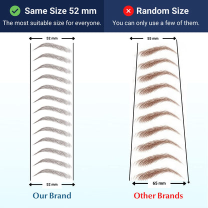 Bliss and Beyond USA Eyebrow Tattoo Stickers – 2 Sheets Waterproof, Long-Lasting, Natural Las Vegas Light Brown