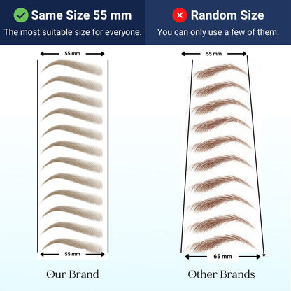 Bliss and Beyond USA Eyebrow Tattoo Stickers – 2 Sheets, 24 Pairs, Waterproof & Long-Lasting, Natural Look (Dramatic Las Vegas / Light Brown)