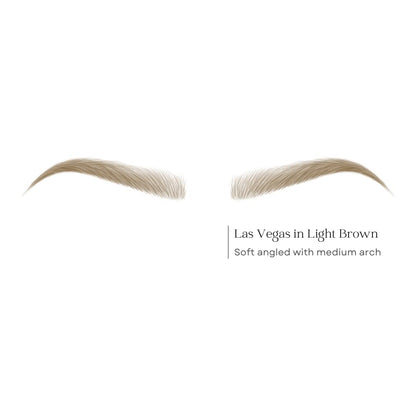 Bliss and Beyond USA Eyebrow Tattoo Stickers – 2 Sheets, 24 Pairs, Waterproof & Long-Lasting, Natural Look (Dramatic Las Vegas / Light Brown)