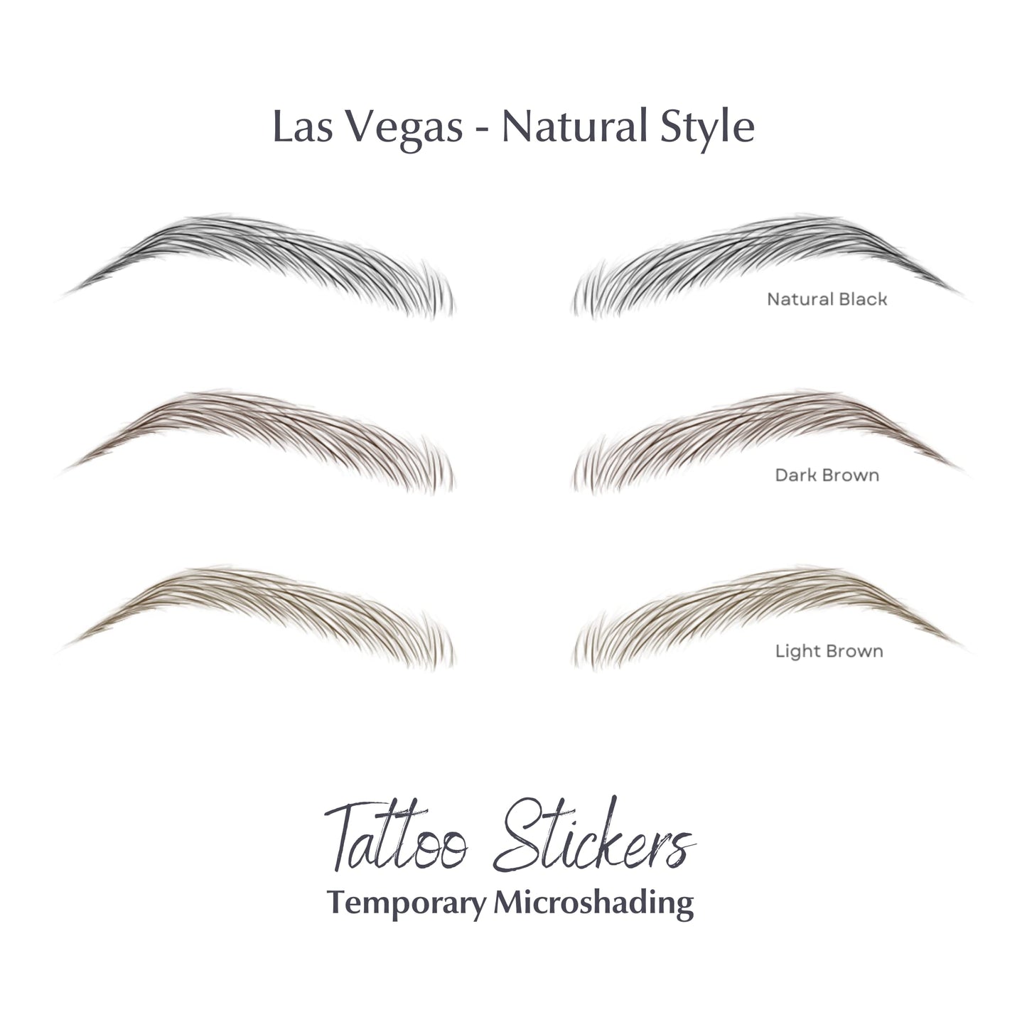 Bliss and Beyond USA Eyebrow Tattoo Stickers – 2 Sheets Waterproof, Long-Lasting, Natural Las Vegas Light Brown