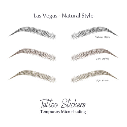 Bliss and Beyond USA Eyebrow Tattoo Stickers – 2 Sheets Waterproof, Long-Lasting, Natural Las Vegas Light Brown