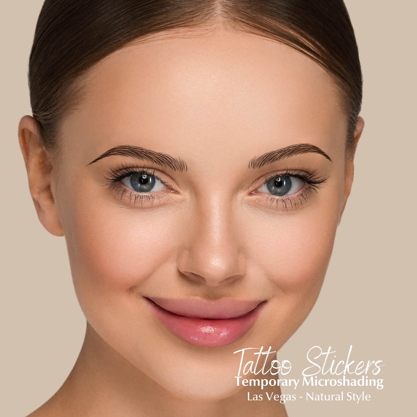 Bliss and Beyond USA Eyebrow Tattoo Stickers – 2 Sheets Waterproof, Long-Lasting, Natural Las Vegas Light Brown