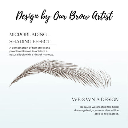 Bliss and Beyond USA | 2 Sheets Natural-Looking Eyebrow Tattoo Stickers – Waterproof, Long-Lasting (Dark Brown, 24 Pairs)