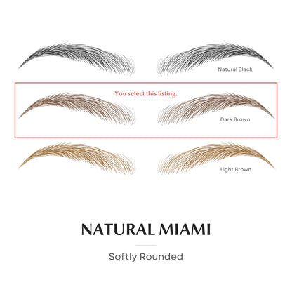 Bliss and Beyond USA | Waterproof Eyebrow Tattoo Stickers | Real Hair Stroke Look (New Miami, Dark Brown)