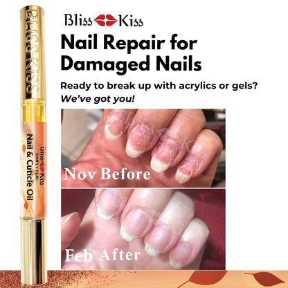 Bliss Kiss Pumpkin Spice Latte Nail Oil Pen | Vitamin E & Jojoba for Stronger Nails
