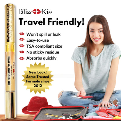 Bliss Kiss Simply Pure Nail Oil Pen 4-Pack – Vanilla Scent, Jojoba & Vitamin E for Hydration & Strength