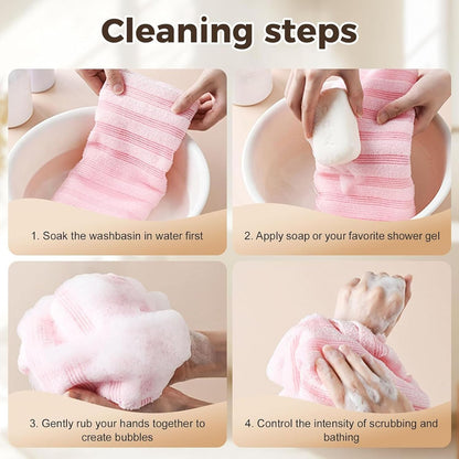 Blissal Exfoliating Shower Towel – 2-in-1 Body & Face Scrub Cloth (Extra-Long)