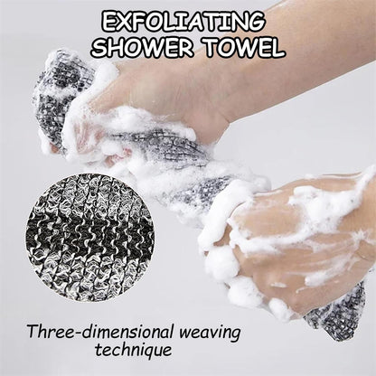 Blissal Exfoliating Shower Towel – Premium 2-in-1 Body & Face Scrub Cloth (Dual-Sided, 39in)