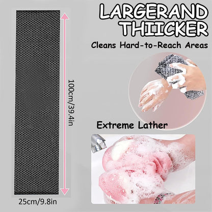 Blissal Exfoliating Shower Towel – Premium 2-in-1 Body & Face Scrub Cloth (Dual-Sided, 39in)