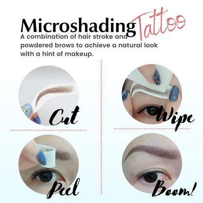 Bliss and Beyond USA | Waterproof Eyebrow Tattoo Stickers – Real Hair Stroke Look (New Los Angeles, Dark Brown)