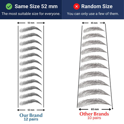 Bliss and Beyond USA | Waterproof Eyebrow Tattoo Stickers – Real Hair Stroke Look (New Los Angeles, Dark Brown)