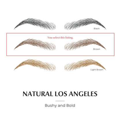 Bliss and Beyond USA | Waterproof Eyebrow Tattoo Stickers – Real Hair Stroke Look (New Los Angeles, Dark Brown)