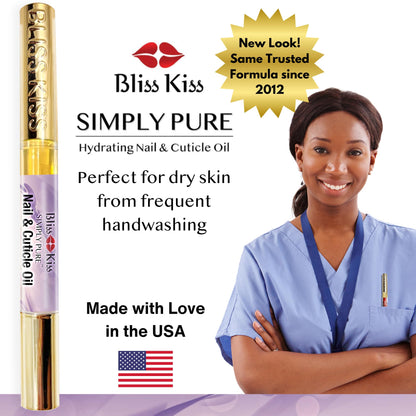 Bliss Kiss | 4 Lavender Vanilla Cuticle Oil Pen with Vitamin E & Jojoba – Nail Strengthener
