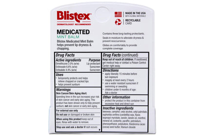 Blistex Medicated Lip Balm SPF 15 Mint – Value Pack (6 x 0.15 oz)