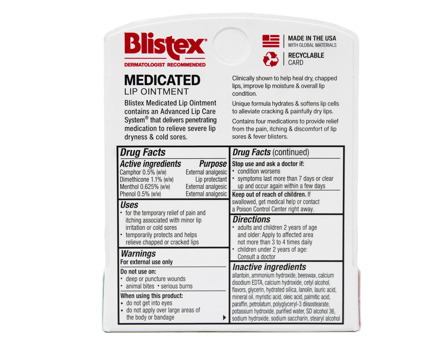 Blistex Medicated Lip Ointment 0.21 oz – Pack of 8 | Hydration, Soothing & Care