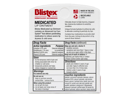 Blistex Medicated Lip Ointment 0.21 oz – Pack of 8 | Hydration, Soothing & Care