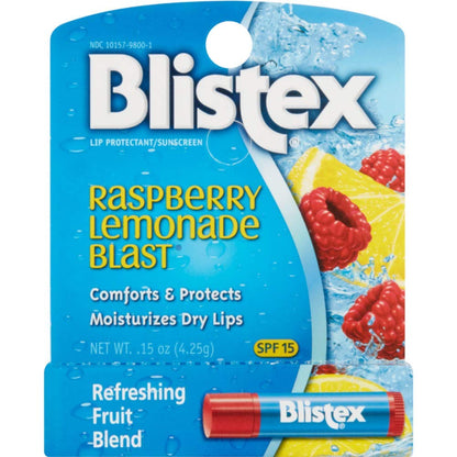 Blistex Raspberry Lemonade Blast Lip Balm – Pack of 4 | Hydrating Lip Care with Vitamins C & E