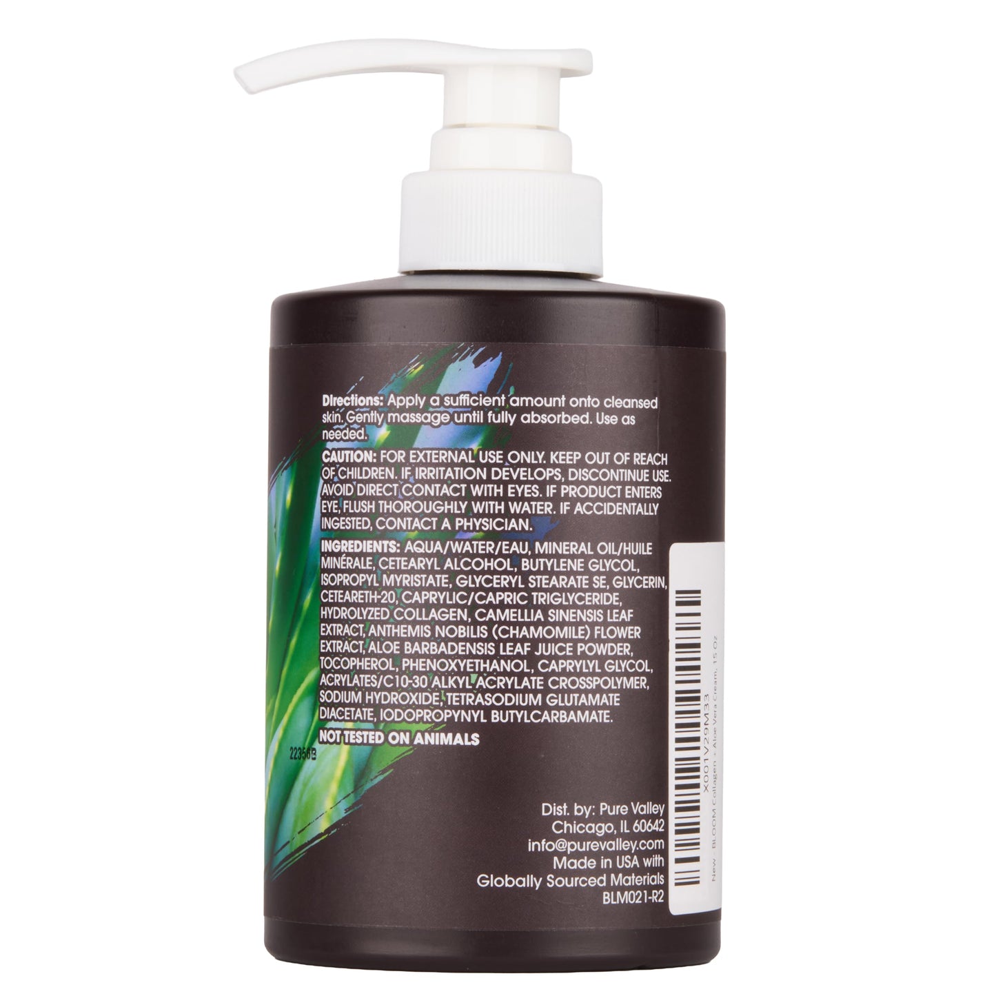 Bloom It's A Great Skin Day! Fragrance-Free Collagen Cream + Aloe Vera & Vitamin E Body & Face Moisturizer – 15 oz