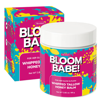 Bloomeo Natural Tallow & Honey Skin Balm – 2.82 oz, Grass-Fed Whipped Tallow