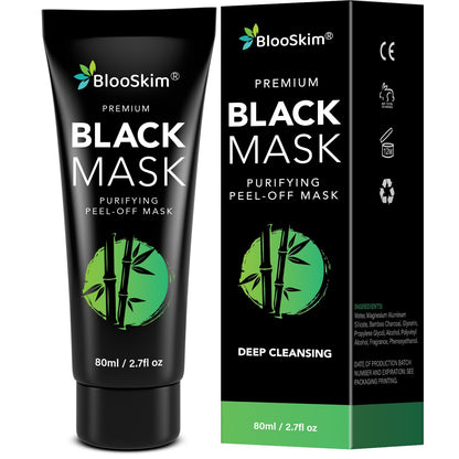Blooskim Blackhead Remover Mask – Charcoal Peel Off Face Mask for Oily & Combination Skin, 2.8 oz