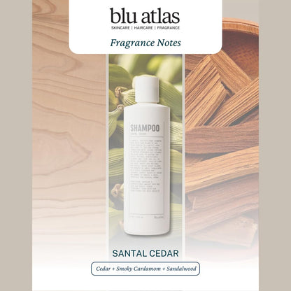 Blu Atlas Men's Natural Shampoo – Organic, Sulfate-Free & Paraben-Free, Santal Cedar, Made in USA – 8 oz