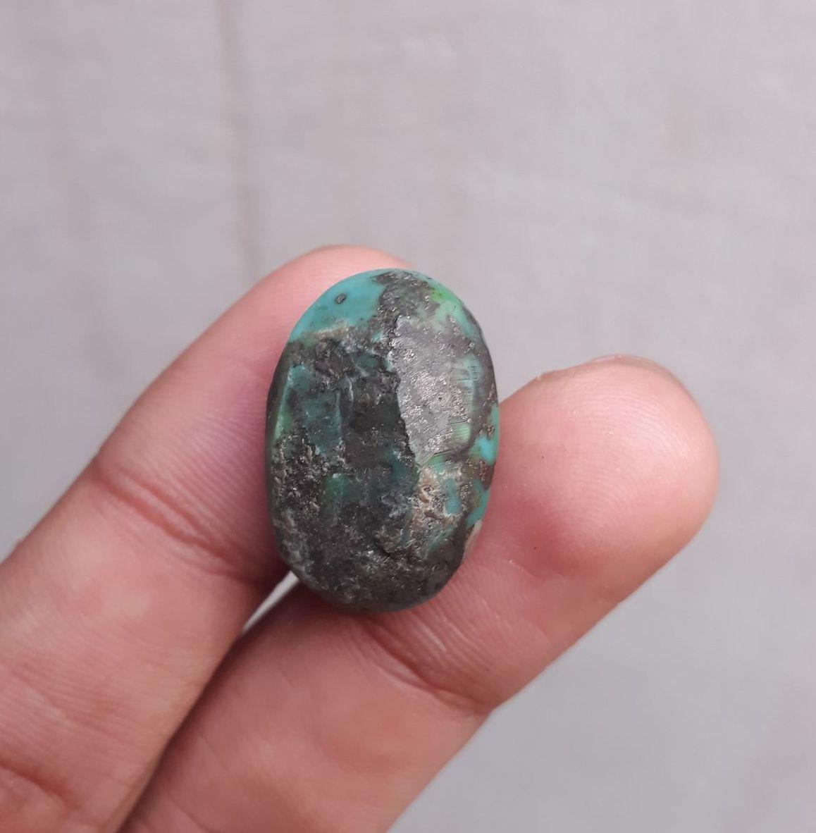 25.05ct Morenci Turquoise - Natural Turquoise  - Blue Green Turquoise - Shajri Feroza - 24x16mm