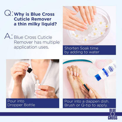 Blue Cross Cuticle Remover & Softener Liquid – Nail Care, 16oz, Made in USA