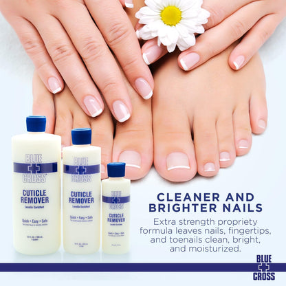 Blue Cross Cuticle Remover & Softener Liquid – Nail Care, 16oz, Made in USA
