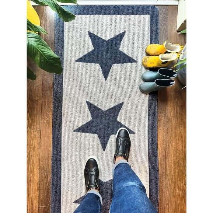 Washable Mat and Runner Star Design