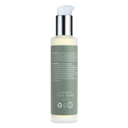 Blue Sage Kale Milky Daily Facial Cleanser – Natural Anti-Aging Face Wash with Antioxidants & Amino Acids