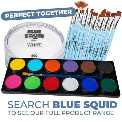 Blue Squid PRO Face Paint - White 90g / 3oz | Water-Based, Professional Face & Body Paint