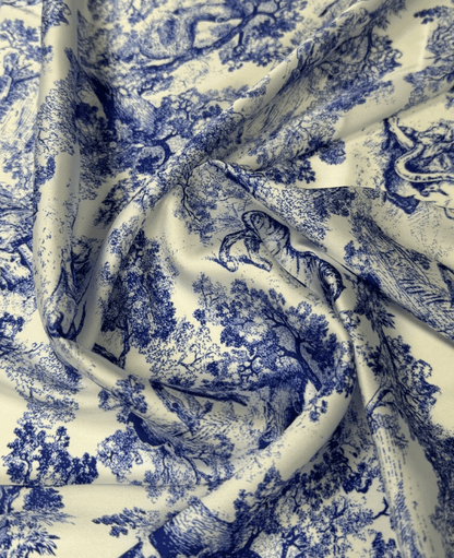 Blue Wild Forest Pattern Fabric by Metre