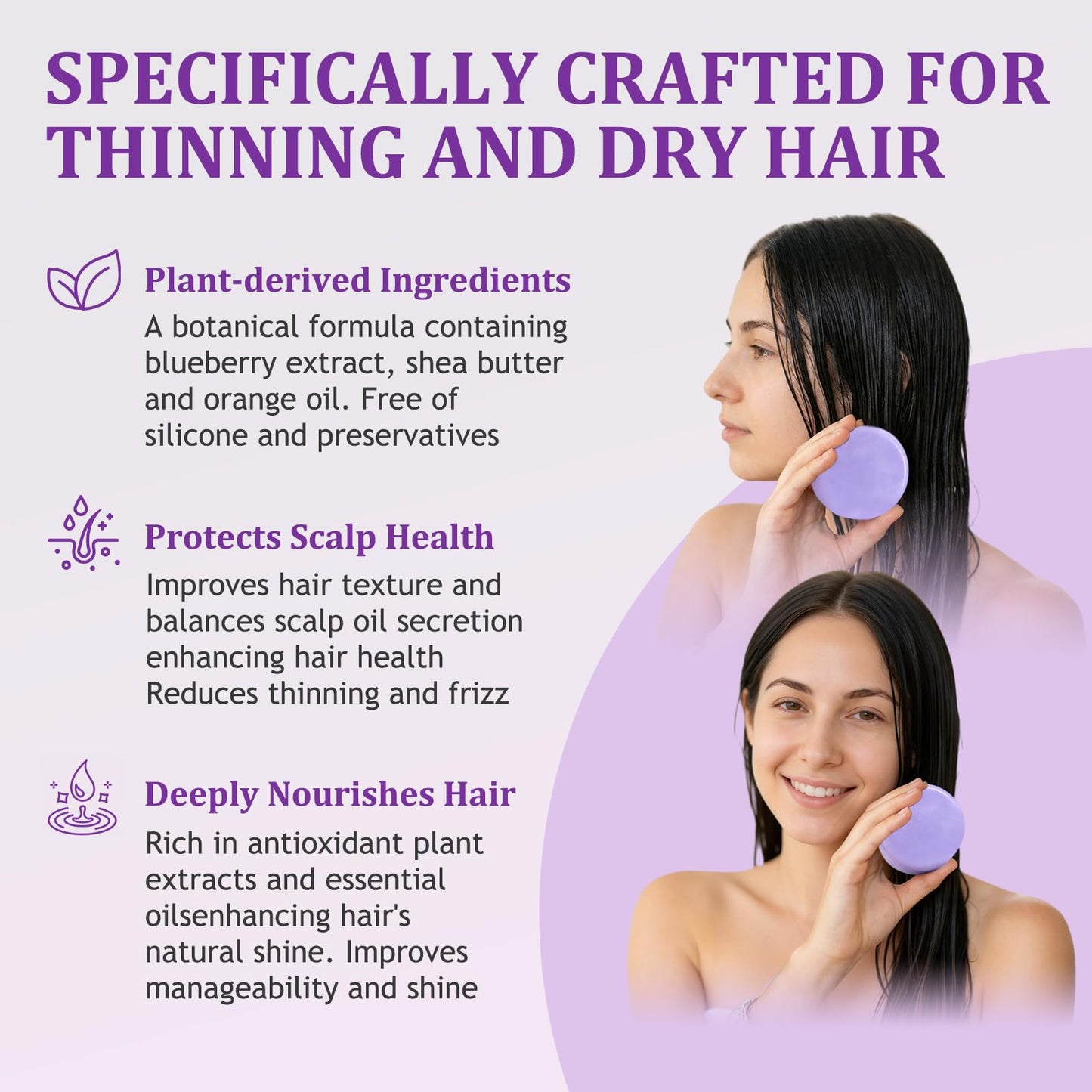 Blueberry Fields Shampoo & Conditioner Bundle – Natural Blueberry Extract for Thinning Hair