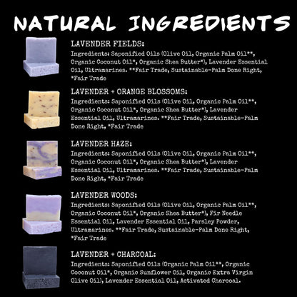 Bluebyrd Soap Co. Lavender Bliss 5 Pack – Handmade Vegan Soap Bars | Cold-Process, Hydrating