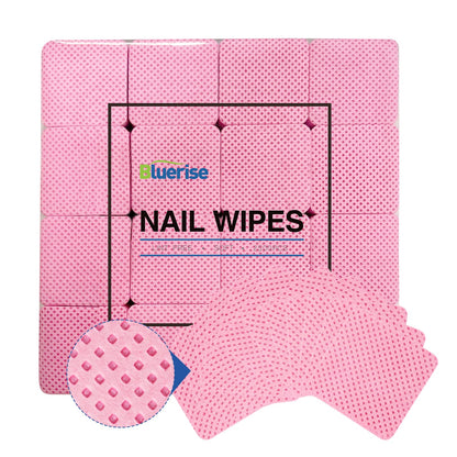 BLUERISE Lint-Free Nail Wipes – 2500 Pcs Nail Polish Remover Pads, Soft Absorbent, No Shedding