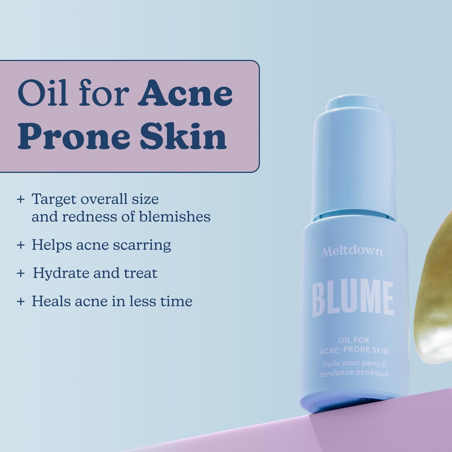 Blume Meltdown - Blue Tansy Face Oil for Acne & Pore Minimizing | Hydrating, Skin-Smoothing Serum